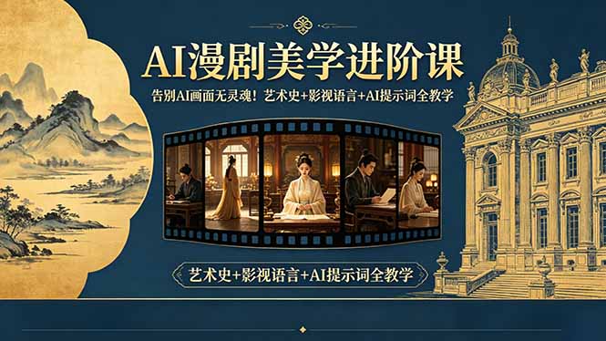 告别AI画面无灵魂！AI漫剧美学进阶课-更新，艺术史+影视语言+AI提示词全教学-dabaowz