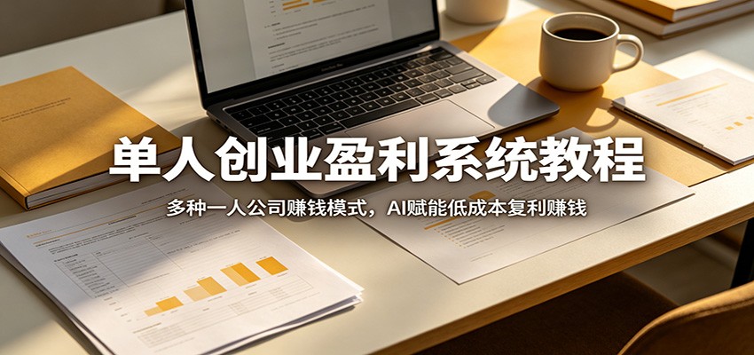 单人创业盈利系统教程：多种一人公司赚钱模式，AI赋能低成本复利赚钱-dabaowz