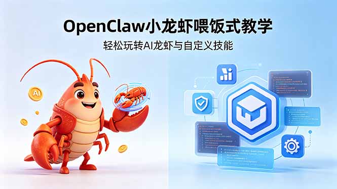 不用懂技术！OpenClaw小龙虾喂饭式教学，轻松玩转AI龙虾与自定义技能-dabaowz