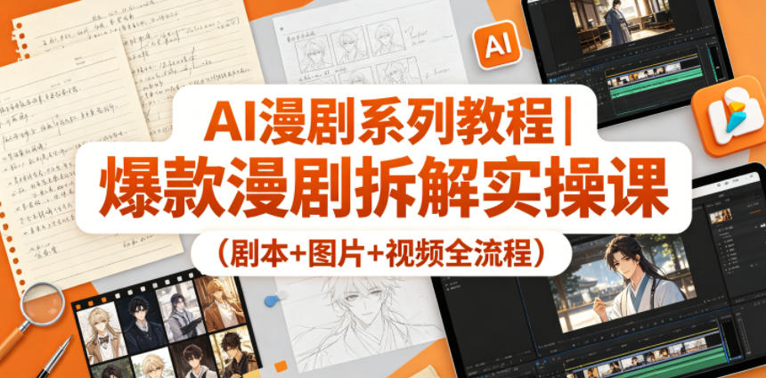 AI漫剧系列教程｜爆款漫剧拆解实操课(剧本+图片+视频全流程)-dabaowz