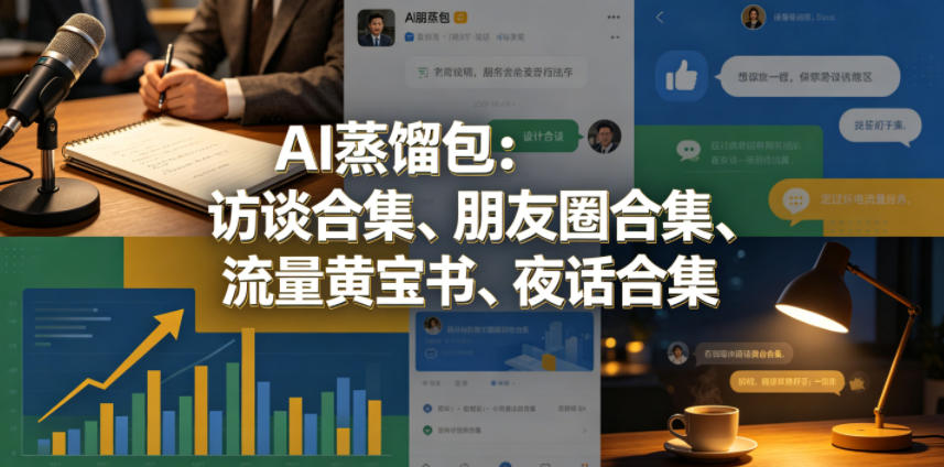 AI蒸馏包：访谈合集、朋友圈合集、流量黄宝书、夜话合集【文档】-dabaowz