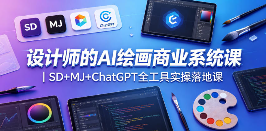 设计师的AI绘画商业系统课｜SD+MJ+ChatGPT全工具实操落地课-dabaowz