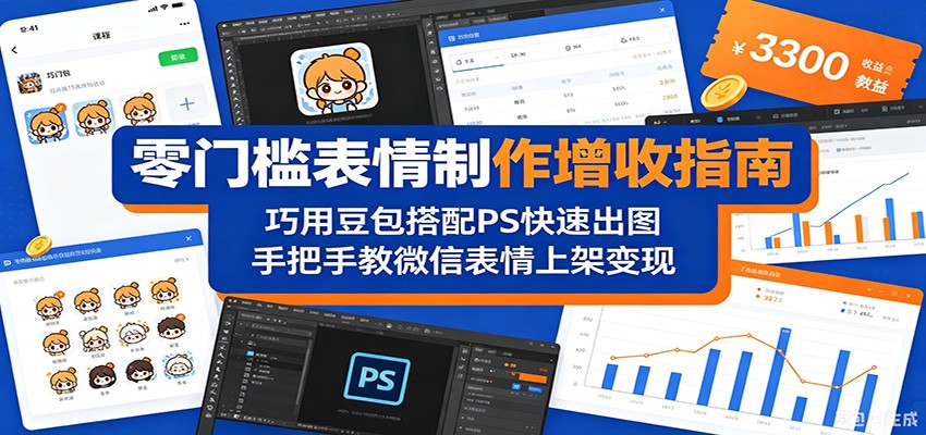 零门槛表情制作增收指南：巧用豆包搭配 PS 快速出图，手把手教微信表情上架变现-dabaowz