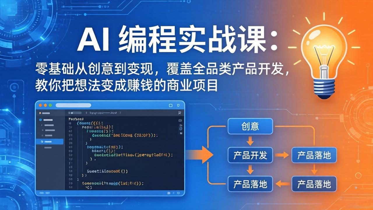 AI编程实战课-第三期-5月9更新：零基础从创意到变现，覆盖全品类产品开发，把想法变成赚钱项目-dabaowz