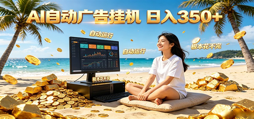 AI自动广告挂机 日入350+ 真正做到躺赚式变现，根本花不完！-dabaowz