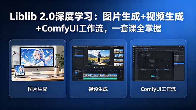 Liblib 2.0深度学习：图片生成+视频生成+ComfyUI工作流，一套课全掌握-dabaowz
