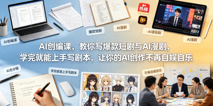 AI创编课，教你写爆款短剧与AI漫剧，学完就能上手写剧本，让你的AI创作不再自娱自乐-dabaowz