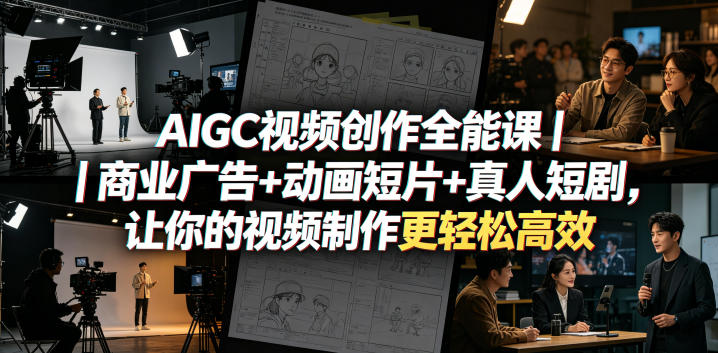 AIGC视频创作全能课｜商业广告+动画短片+真人短剧，让你的视频制作更轻松高效-dabaowz