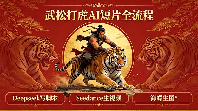 武松打虎AI短片全流程：Deepseek写脚本+Seedance生视频+海螺生图-dabaowz