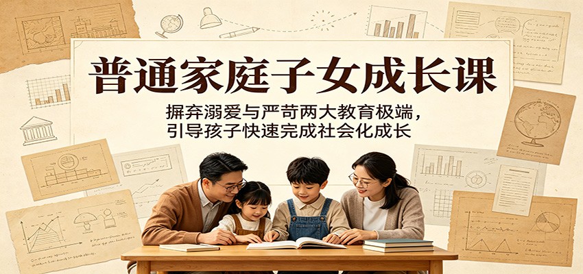 普通家庭子女成长课：摒弃溺爱与严苛两大教育极端，引导孩子快速完成社会化成长-dabaowz