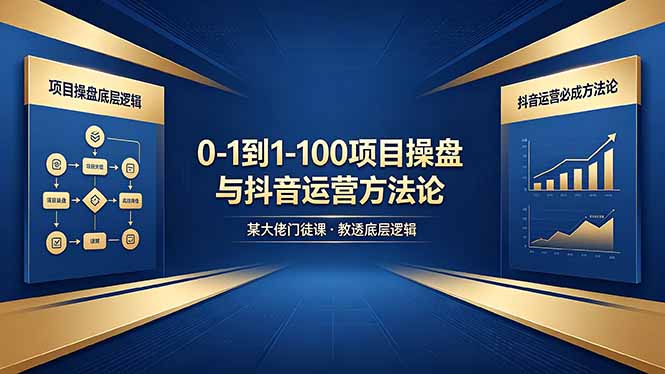 0-1到1-100怎么建？某大佬门徒课教透项目操盘底层逻辑+抖音运营必成方法论-dabaowz