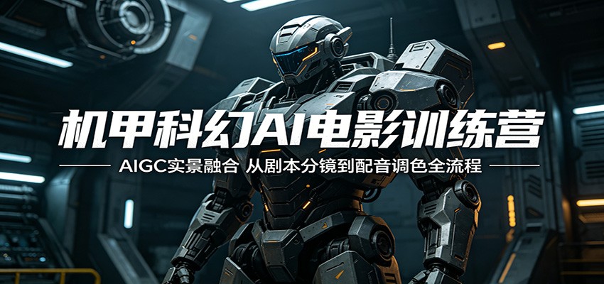 机甲科幻AI电影训练营：AIGC实景融合，从剧本分镜到配音调色全流程-dabaowz