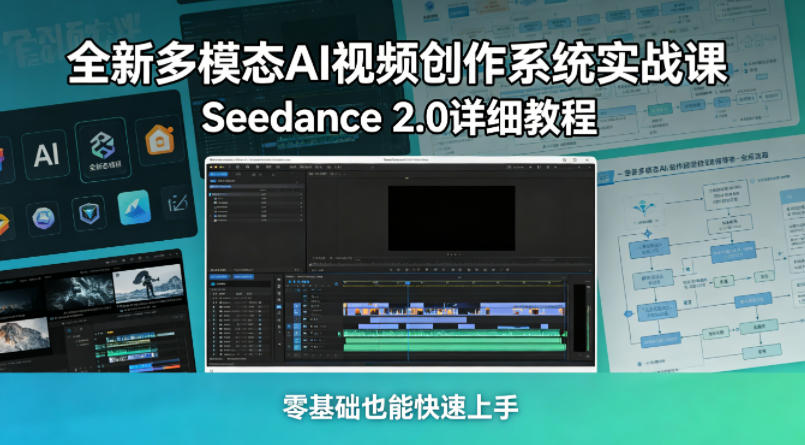 全新多模态AI视频创作系统实战课，Seedance 2.0详细教程，零基础也能快速上手-dabaowz