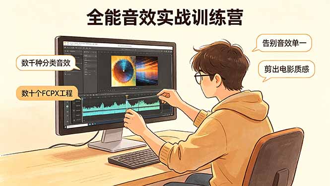 全能音效实战训练营：数千种分类音效+数十个FCPX工程，告别音效单一，剪出电影质感-dabaowz