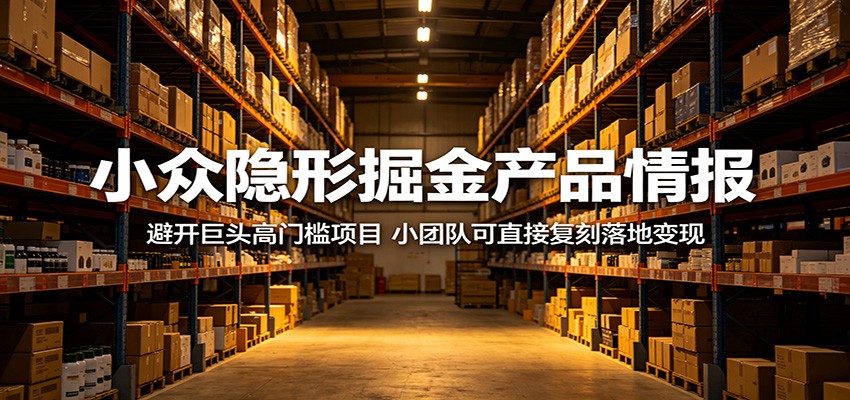 小众隐形掘金产品情报：避开巨头高门槛项目，小团队可直接复刻落地变现-dabaowz