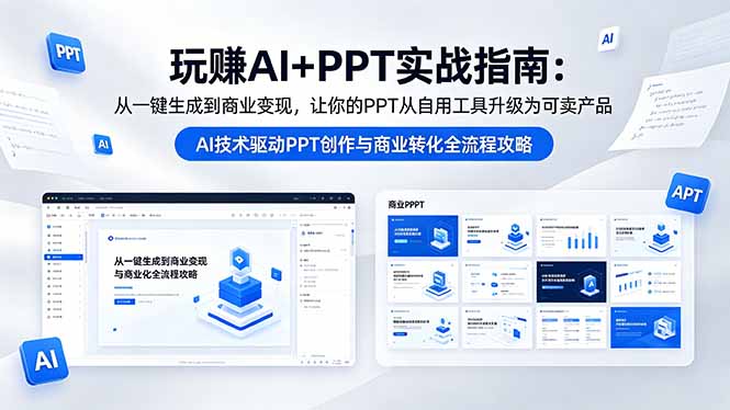 玩赚AI+PPT实战指南-更新5月13：从一键生成到商业变现，让你的PPT从自用工具升级为可卖产品-dabaowz