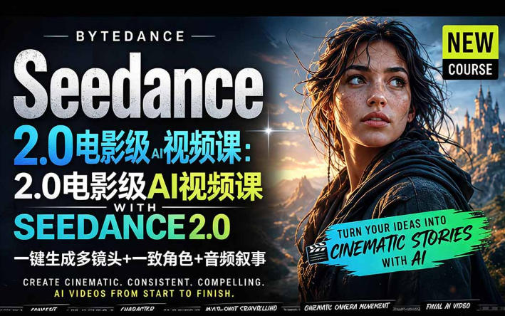 字节跳动的Seedance 2.0 AI电影视频生成制作教程，一键生成多镜头+一致角色+音频叙事-中英字幕-dabaowz