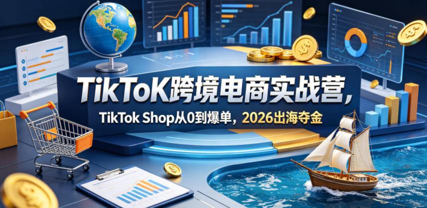 TikToK跨境电商实战营，TikTok Shop从0到爆单，2026出海夺金-dabaowz
