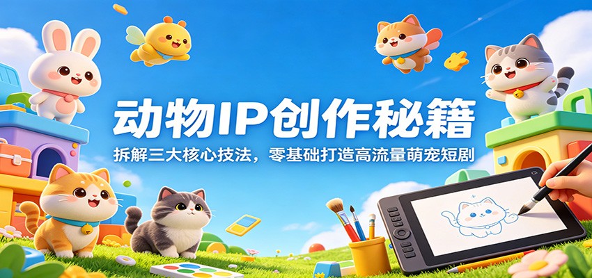 动物IP创作秘籍：拆解三大核心技法，零基础打造高流量萌宠短剧-dabaowz
