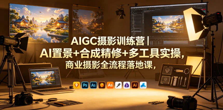 AIGC摄影训练营｜AI置景+合成精修+多工具实操，商业摄影全流程落地课-dabaowz