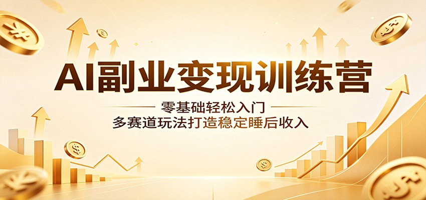 AI副业变现训练营：零基础轻松入门，多赛道玩法打造稳定睡后收入-dabaowz