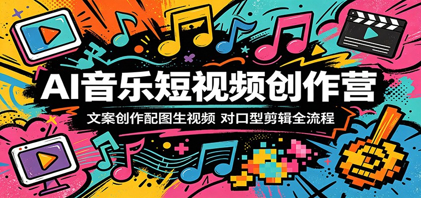 AI音乐短视频创作营：文案创作配图生视频，对口型剪辑全流程-dabaowz