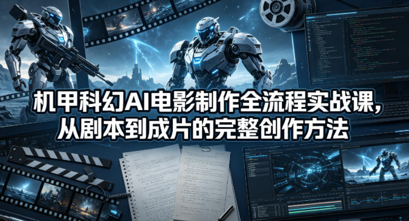 机甲科幻AI电影制作全流程实战课，从剧本到成片的完整创作方法-dabaowz