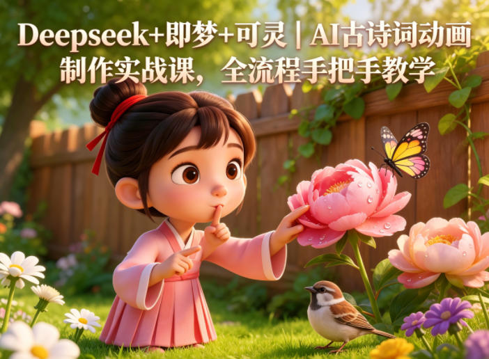 Deepseek+即梦+可灵｜AI古诗词动画制作实战课，全流程手把手教学-dabaowz