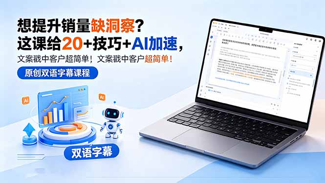想提升销量缺洞察？这课给 20 + 技巧 + AI 加速，文案戳中客户超简单！【原创双语字幕】-dabaowz