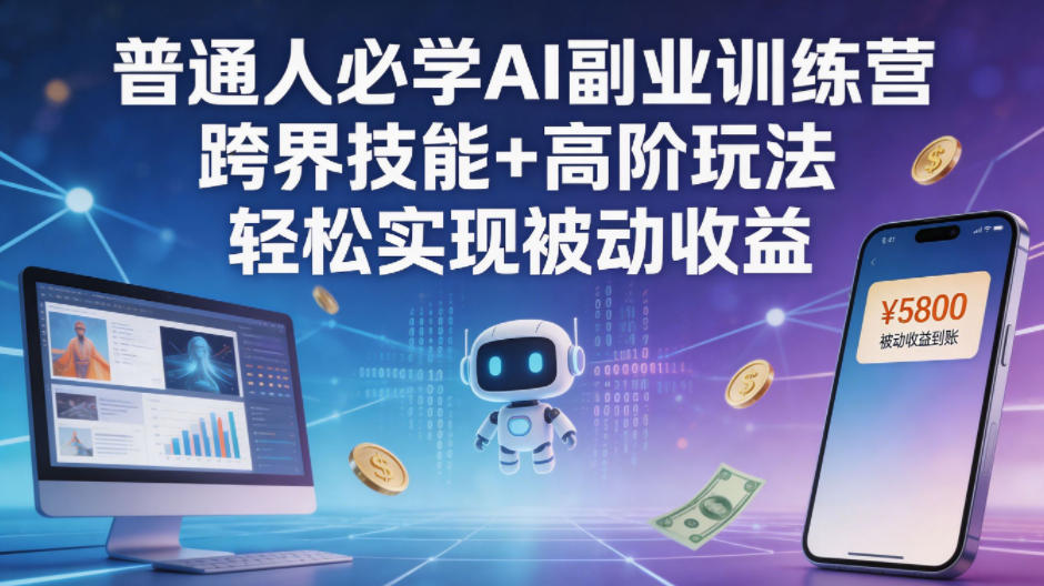 普通人必学AI副业训练营跨界技能+高阶玩法轻松实现被动收益-dabaowz