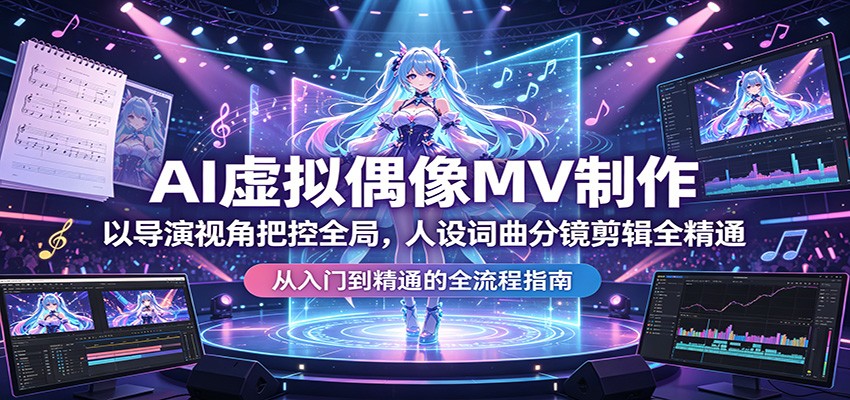 AI虚拟偶像MV制作：以导演视角把控全局，人设词曲分镜剪辑全精通-dabaowz
