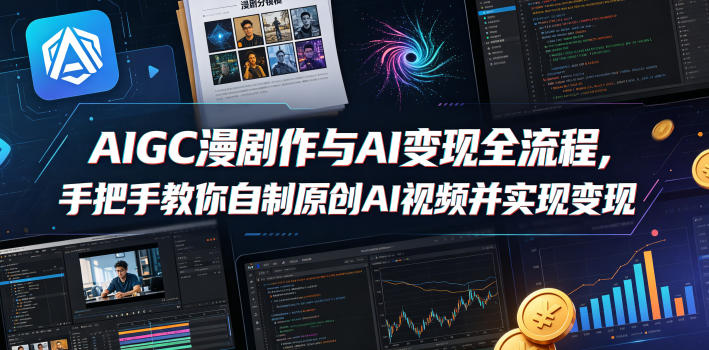 AIGC漫剧创作与AI变现全流程，手把手教你自制原创AI视频并实现变现-dabaowz