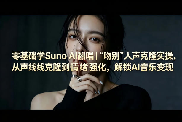 零基础学Suno AI翻唱｜《吻别》人声克隆实操，从声线克隆到情绪强化，解锁AI音乐变现-dabaowz