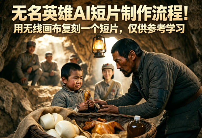 无名英雄AI短片制作流程！用无线画布复刻一个短片，仅供参考学习-dabaowz