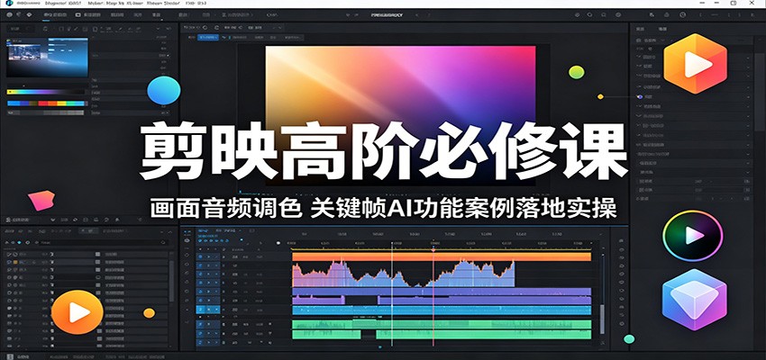 剪映高阶必修课：画面音频调色，关键帧AI功能案例落地实操-dabaowz