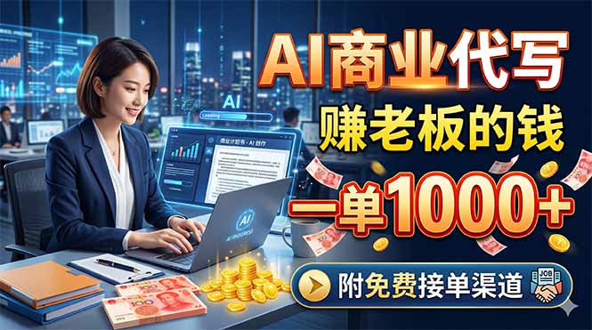 AI商业代写，赚老板的钱，一单1000+，附免费接单渠道-dabaowz