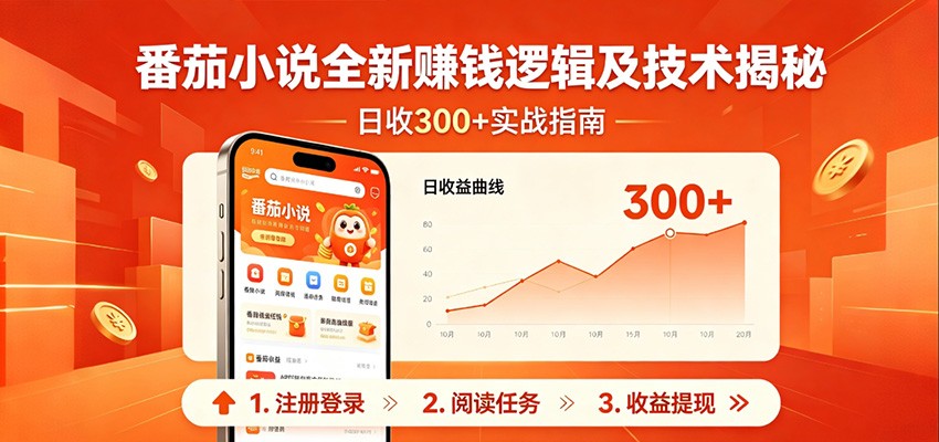 番茄小说全新赚钱逻辑及技术日收300+，小白新书皆可做！无脑赚就行了！-dabaowz