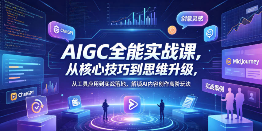AIGC全能实战课，从核心技巧到思维升级，从工具应用到实战落地，解锁AI内容创作高阶玩法-dabaowz