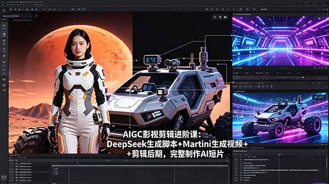 AIGC影视剪辑进阶课：DeepSeek生成脚本+Martini生成视频+剪辑后期，完整制作AI短片-dabaowz
