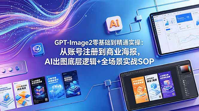 GPT-Image2零基础到精通实操：从账号注册到商业海报，AI出图底层逻辑+全场景实战SOP-dabaowz