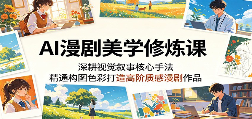 AI漫剧美学修炼课：深耕视觉叙事核心手法，精通构图色彩打造高阶质感漫剧作品-dabaowz