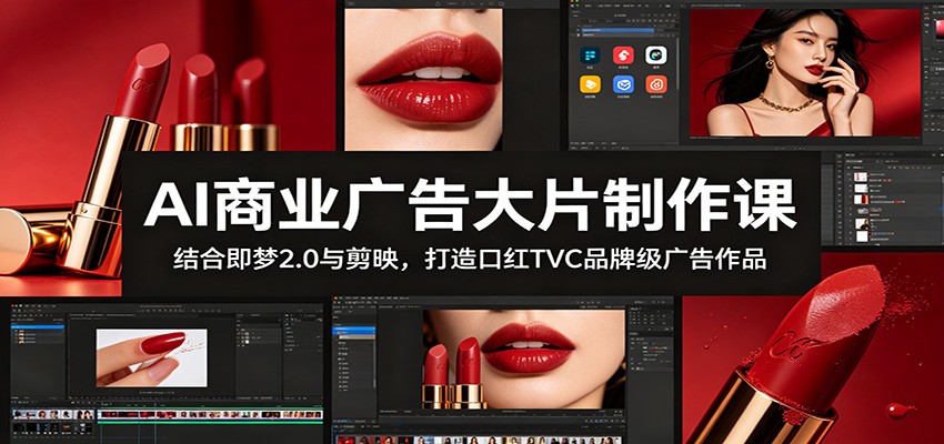 AI商业广告大片制作课：结合即梦2.0与剪映，打造口红TVC品牌级广告作品-dabaowz