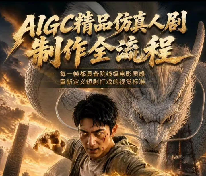 AIGC精品仿真人剧豢龙人全流程制作解析2026，国风仿真人创作+打斗剧情+人设编排，一站式AI短剧入门-dabaowz