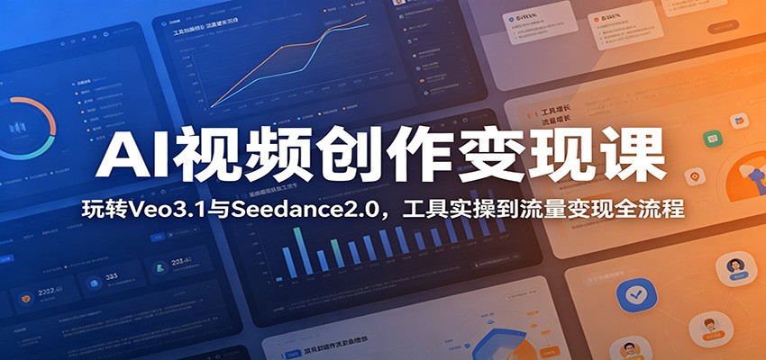 AI视频创作变现课：玩转Veo3.1与Seedance2.0，工具实操到流量变现全流程-dabaowz