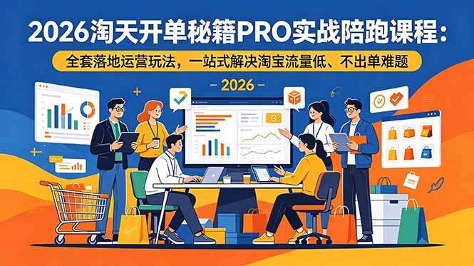 2026淘天开单秘籍PRO实战陪跑课程：全套落地运营玩法，一站式解决淘宝流量低、不出单难题-dabaowz