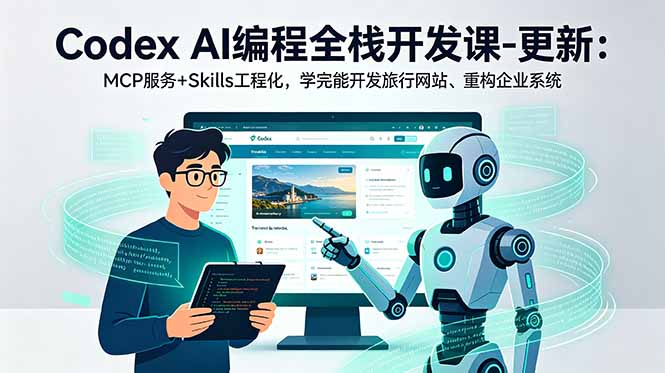 Codex AI编程全栈开发课-更新：MCP服务+Skills工程化，学完能开发旅行网站、重构企业系统-dabaowz