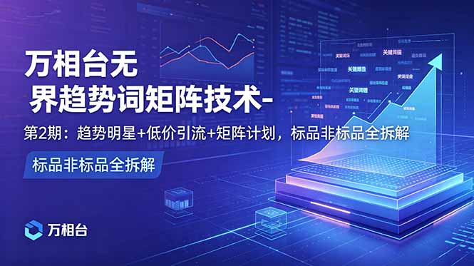 万相台无界趋势词矩阵技术-第2期：趋势明星+低价引流+矩阵计划，标品非标品全拆解-dabaowz