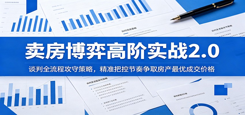 卖房博弈高阶实战2.0：谈判全流程攻守策略，精准把控节奏争取房产最优成交价格-dabaowz