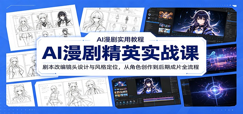 AI漫剧精英实战课：剧本改编镜头设计与风格定位，从角色创作到后期成片全流程-dabaowz