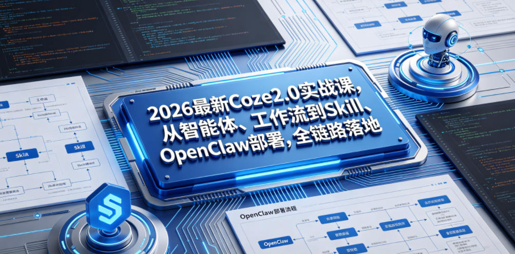 2026最新Coze2.0实战课，从智能体、工作流到Skill、OpenClaw部署，全链路落地-dabaowz